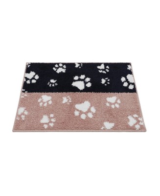 Animal Paw Print Color-Block Rug