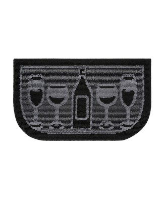 Black Wine Bottle Pattern Rug
