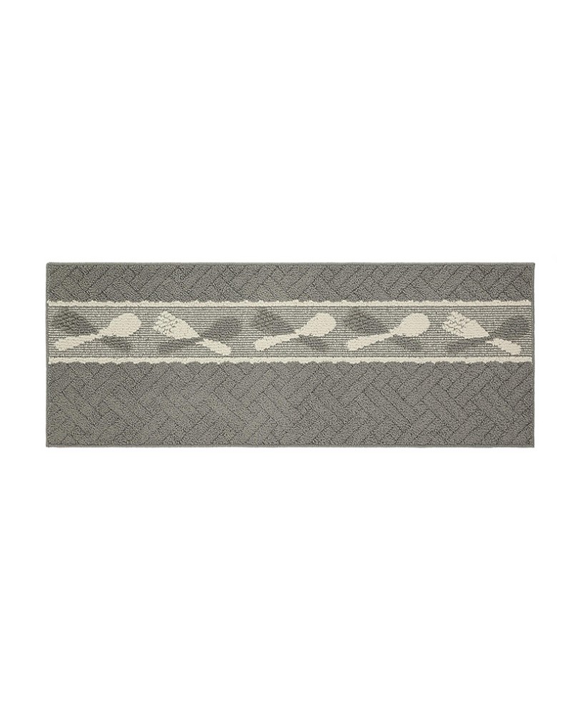 Gray Dining Utensils Pattern Rug