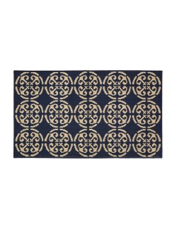 Deep Blue Irregular Pattern Rug