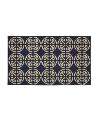 Deep Blue Irregular Pattern Rug