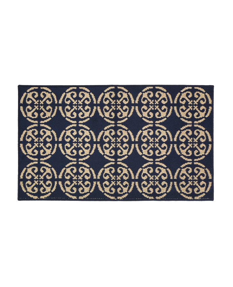 Deep Blue Irregular Pattern Rug