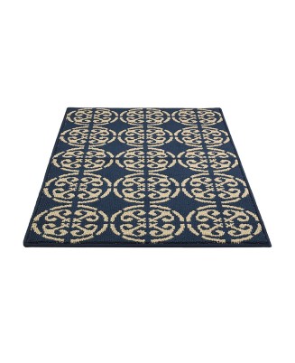 Deep Blue Irregular Pattern Rug