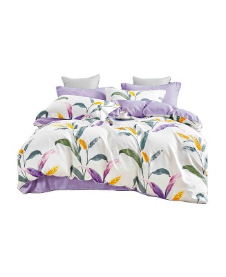 100% Cotton Plant Print Bedding Set – 4 Pieces