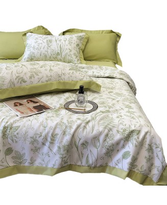Tencel Botanical Print 4-Piece Bedding Set