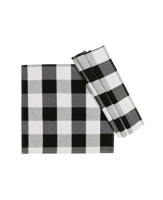 Black and White Striped Check Placemat