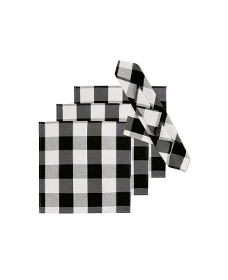 Black and White Striped Check Placemat