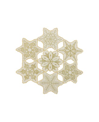 Golden Snowflake Round Placemat
