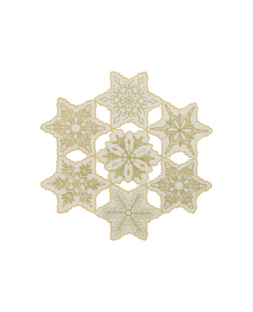 Golden Snowflake Round Placemat