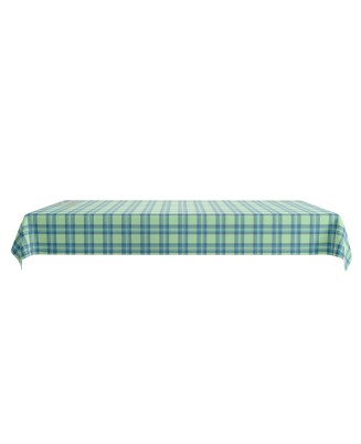 Blue-Green Plaid Tablecloth