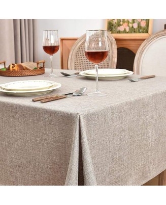 Natural Linen-Look Tablecloth Natural Linen-Look Tablecloth