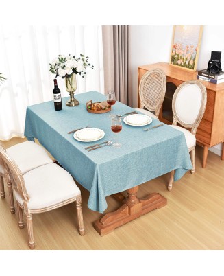 Wrinkle-Resistant Polyester Tablecloth with Linen Texture Wrinkle-Resistant Polyester Tablecloth with Linen Texture