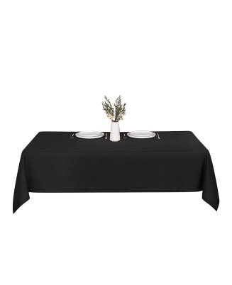 Black Rectangular Polyester Tablecloth
