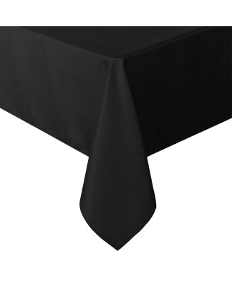 Black Rectangular Polyester Tablecloth